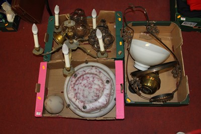Lot 115 - Three boxes of light fittings, to include a...