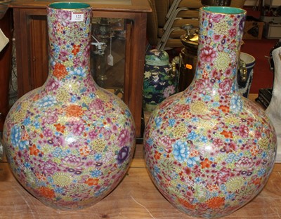 Lot 122 - A pair of large Chinese porcelain vases, each...