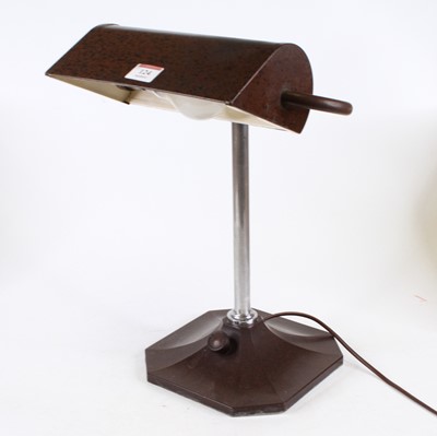 Lot 124 - An Art Deco style metal desk lamp, h.38cm