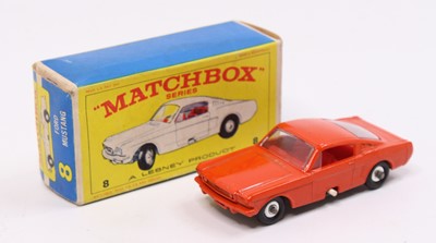 Lot 1442 - Matchbox Lesney No. 8 Ford Mustang, burnt...