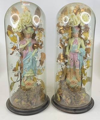 Lot 131 - A pair of bisque porcelain figures, each shown...