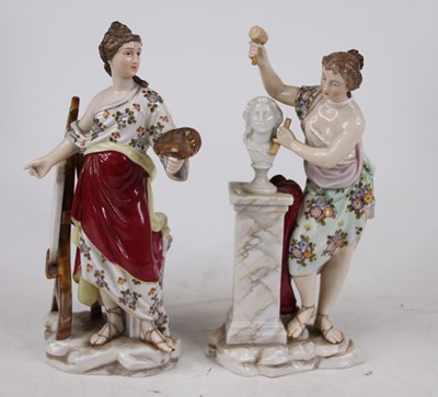 Lot 250 - A German porcelain figure of a lady standing...