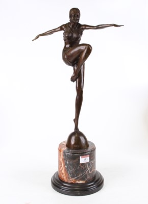 Lot 153 - An Art Deco style bronze figure of a lady,...
