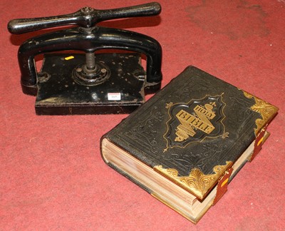 Lot 165 - A Victorian family Bible, bound in gilt-tooled...