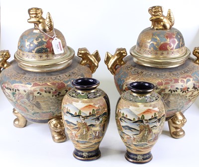 Lot 168 - A pair of Japanese satsuma censers, each...