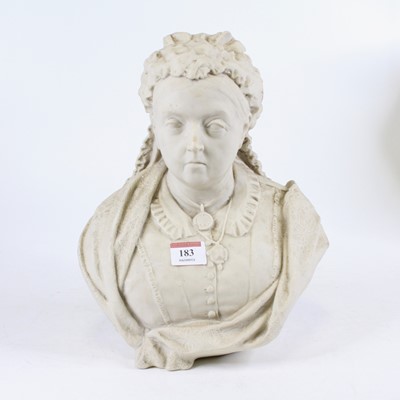 Lot 183 - A Copeland parian bust of Queen Victoria, h.29cm
