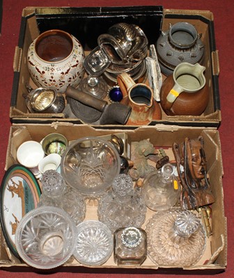 Lot 209 - Two boxes of glass and ceramics, to include...