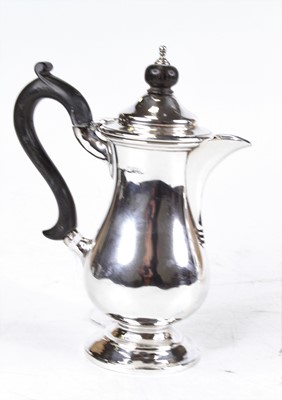 Lot 301 - A George V silver chocolate pot, of baluster...