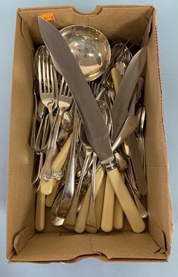 Lot 280 - A part-suite of silver plated cutlery, the...