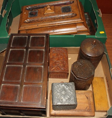 Lot 287 - A Victorian oak desk stand, with single drawer...