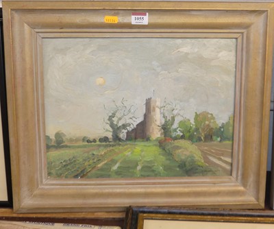 Lot 1055 - T. Fairhurst - Winter Moon above Wramplingham...