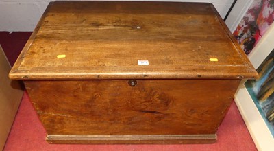 Lot 1074 - A 19th century elm blanket box, w.74cm