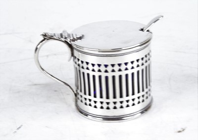 Lot 293 - An Edwardian silver mustard, of pierced...