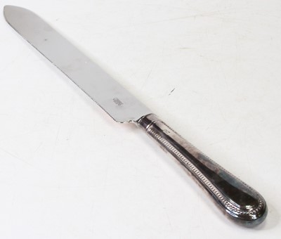 Lot 311 - An Elizabeth II silver handled bread knife,...