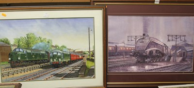 Lot 1032 - T.E. Oben - The steam train WP Allen at full...