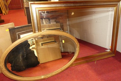 Lot 1084 - A reproduction gilt framed and bevelled...