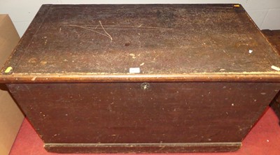 Lot 1088 - A Victorian stained pine blanket box, w.93cm