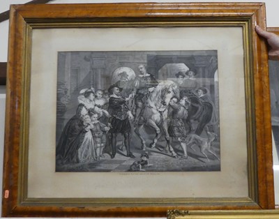 Lot 1023 - A monochrome engraving of Charles I after...