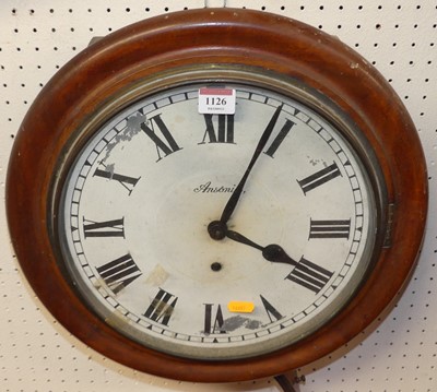 Lot 1126 - An Ansonia mahogany circular wall clock. dia....