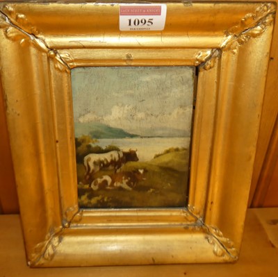 Lot 1095 - Early 19th century English school - Cattle in...