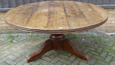 Lot 1138 - A contemporary plank top hardwood circular...