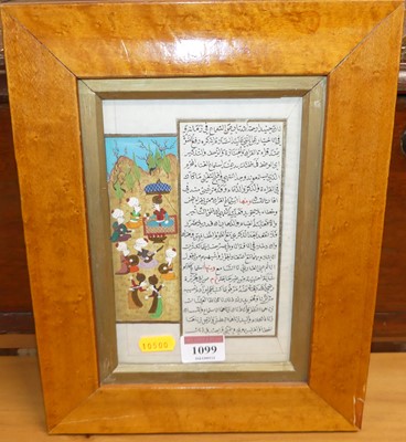 Lot 1099 - Indian Mughal school - a manuscript page,...