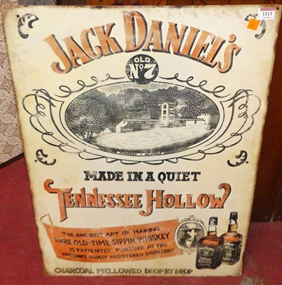 Lot 1113 - A printed tin advertising sign for Jack...