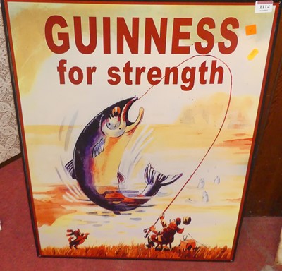 Lot 1114 - A printed tin advertising sign for Guinness,...