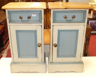 Lot 1162 - A pair of contemporary pine painted single...