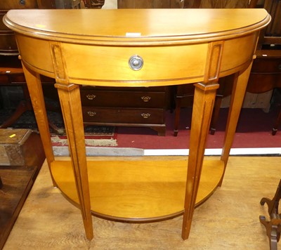 Lot 1171 - A contemporary cherry wood demi-lune single...