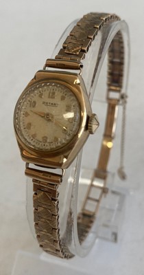 Lot 363 - A lady's Rotary 9ct gold cased bracelet watch,...