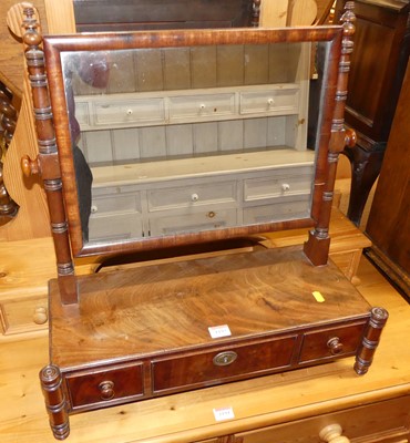 Lot 1193 - A Regency mahogany dressing mirror, the...