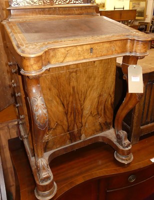 Lot 1211 - A mid-Victorian figured walnut and floral...