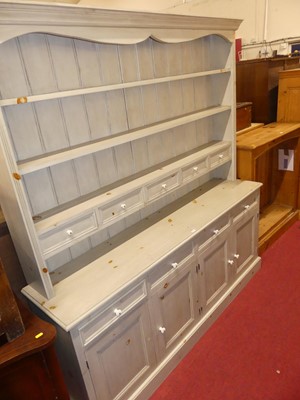 Lot 1214 - A contemporary grey painted pine kitchen...