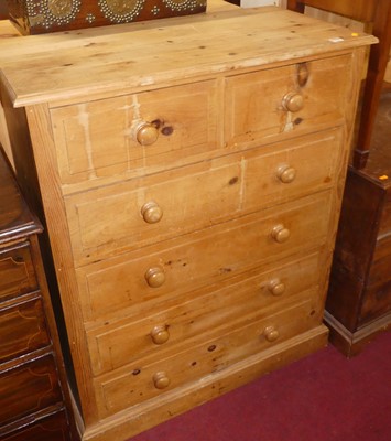 Lot 1219 - A contemporary pine squarefront chest of two...