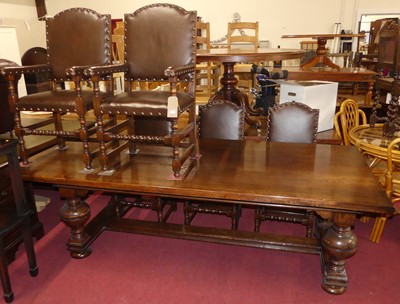 Lot 1238 - A contemporary oak dining suite, comprising;...