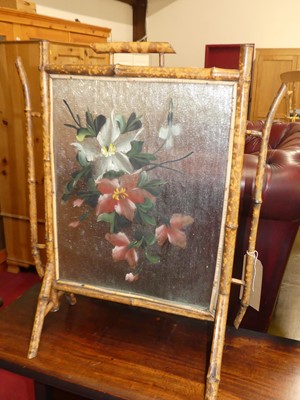 Lot 1240 - An early 20th century bamboo framed and floral...