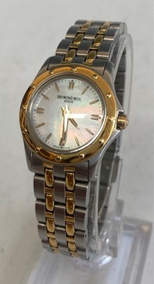 Lot 401 - A ladies Raymond Weil bi-metal quartz bracelet...