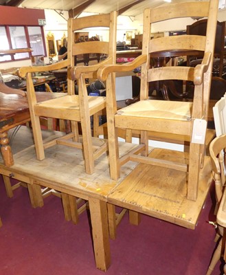 Lot 1250 - A contemporary joined oak dining suite,...