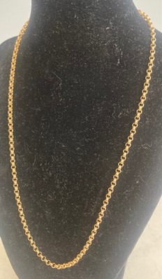 Lot 411 - A modern 9ct gold belcher link neck chain 4g,...