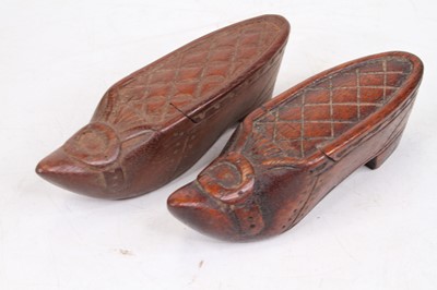 Lot 417 - A matched pair of 19th century treen novelty...