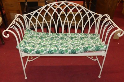 Lot 1273 - A contemporary white painted metal two-seater...