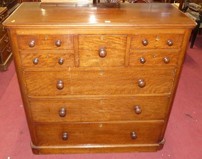 Lot 1289 - A mid-Victorian mahogany round cornered chest,...