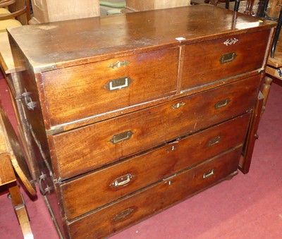 Lot 1293 - A late 19th century mahogany and brass bound...