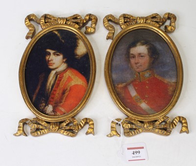 Lot 499 - A pair of reproduction military portrait...