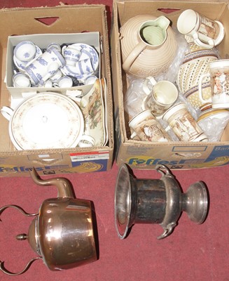 Lot 588 - Two boxes of miscellaneous items, to include...