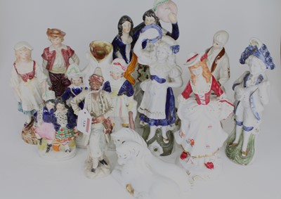 Lot 518 - A collection of Victorian Staffordshire...