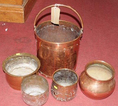 Lot 643 - An early 20th century copper coal bucket,...