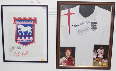 Lot 646 - A replica England shirt bearing signature of...