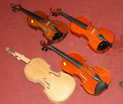 Lot 528 - A Primavera student's violin together with two...